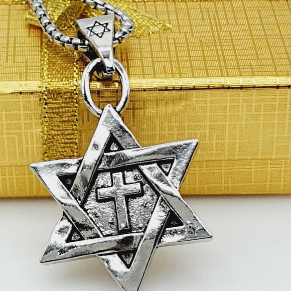 🎁  Religious Star Of David Necklace for Men, BL55590060 - Picture 1 of 2